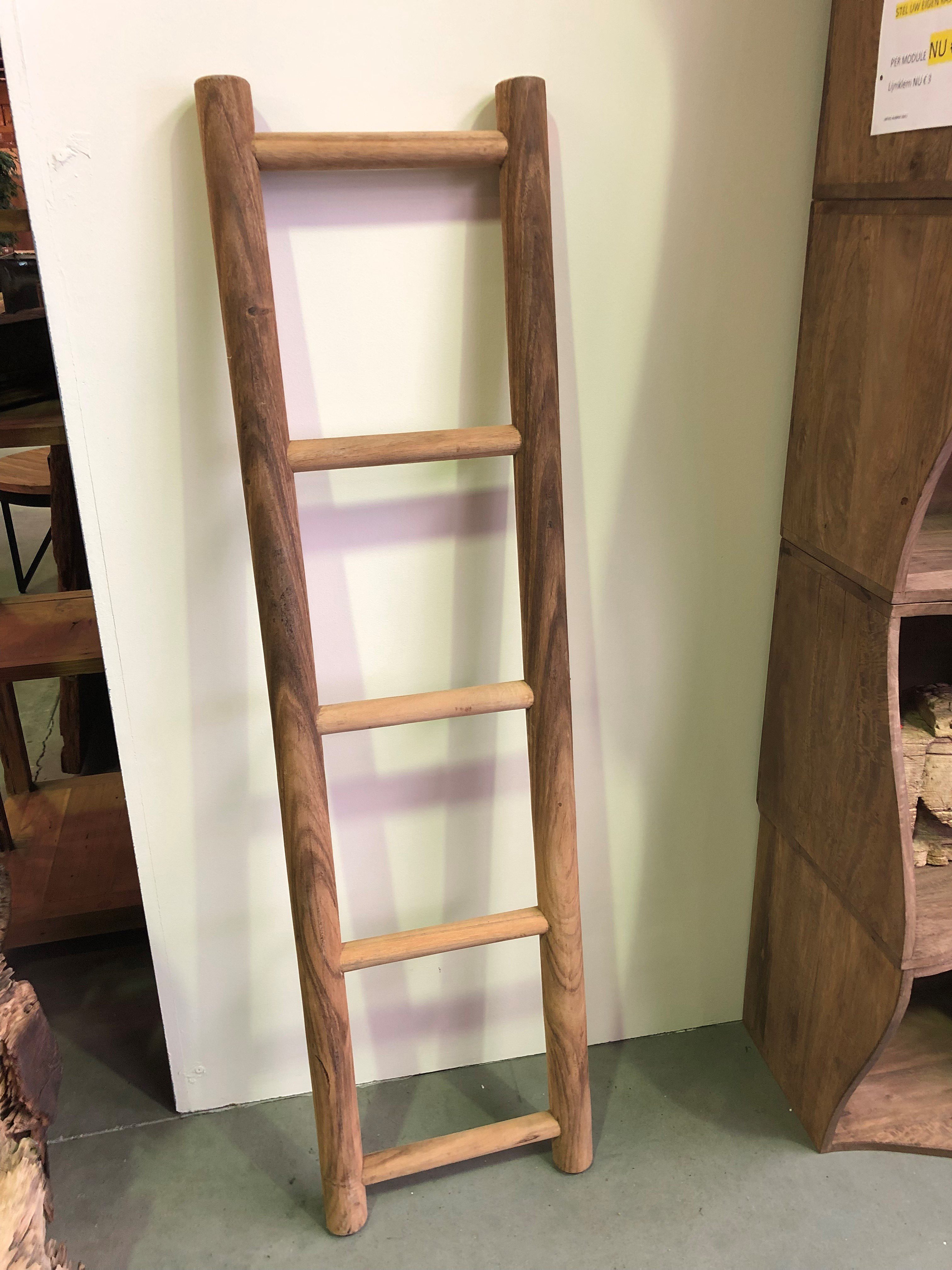 Decoratie ladder suar hout - Megafurn